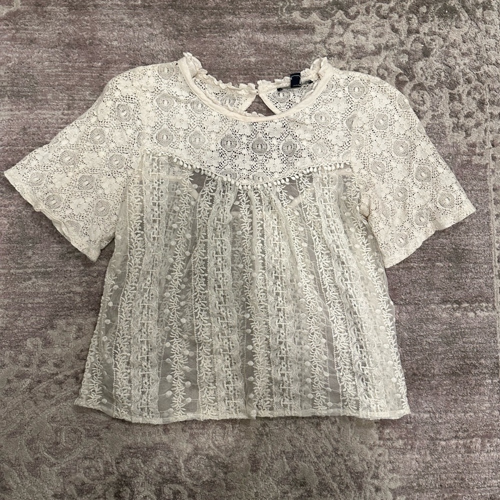 American Eagle sheer lace top
